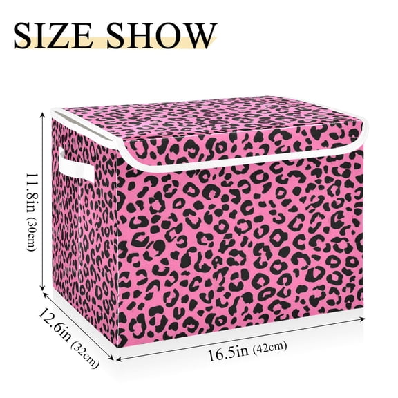 IAUYY 42*32*30cm Storage Bin with Lid Storage Boxes with Handles,300D Oxford Fabric+Hollow Board Applicable to Clothes Storage Office Storage,Print Pattern