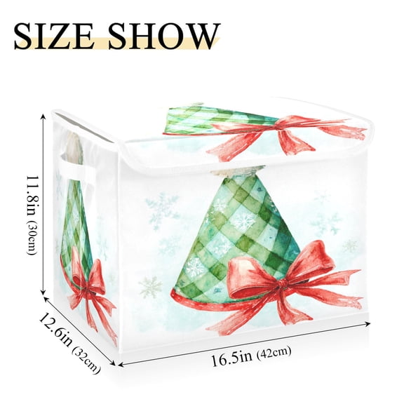IAUYY 42*32*30cm Storage Bin with Lid Storage Boxes with Handles,300D Oxford Fabric+Hollow Board Applicable to Clothes Storage Office Storage,Red Party Hat
