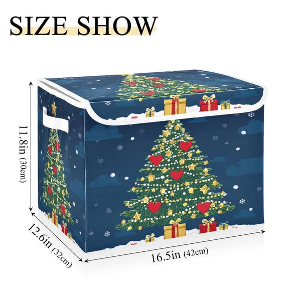 IAUYY 42*32*30cm Storage Bin with Lid Storage Boxes with Handles,300D Oxford Fabric+Hollow Board Applicable to Clothes Storage Office Storage,Small Silver Clouds