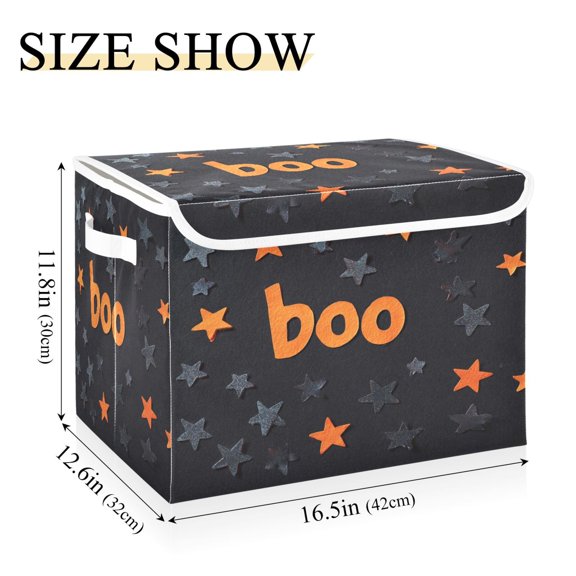 IAUYY 42*32*30cm Storage Bin with Lid Storage Boxes with Handles,300D Oxford Fabric+Hollow Board Applicable to Clothes Storage Office Storage,Stars Are Evenly Spread Out