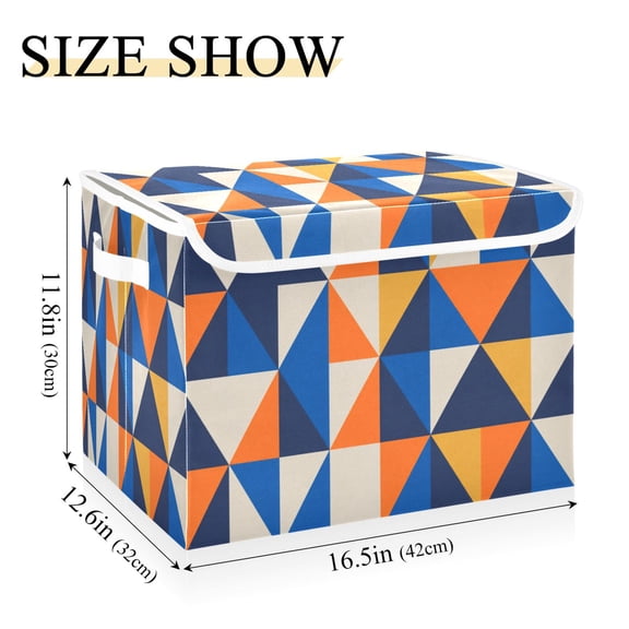 IAUYY 42*32*30cm Storage Bin with Lid Storage Boxes with Handles,300D Oxford Fabric+Hollow Board Applicable to Clothes Storage Office Storage,Symmetrical Grid Pattern