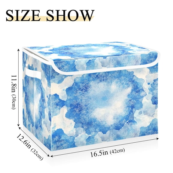 IAUYY 42*32*30cm Storage Bin with Lid Storage Boxes with Handles,300D Oxford Fabric+Hollow Board Applicable to Clothes Storage Office Storage,Watercolor Bubble Pattern