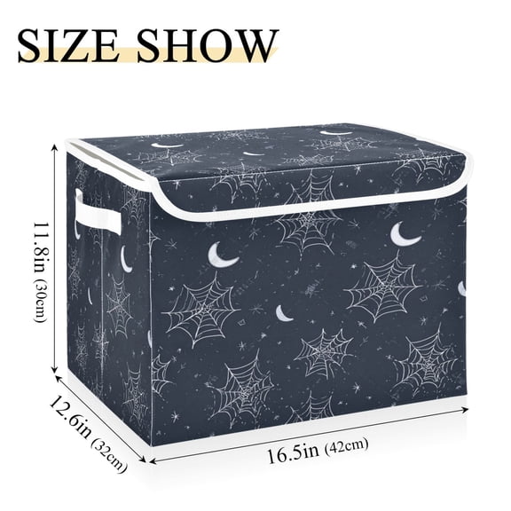 IAUYY 42*32*30cm Storage Bin with Lid Storage Boxes with Handles,300D Oxford Fabric+Hollow Board Applicable to Clothes Storage Office Storage,Web Design