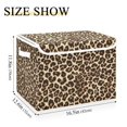 thumbnail image 1 of IAUYY 42*32*30cm Storage Bin with Lid Storage Boxes with Handles,300D Oxford Fabric+Hollow Board Applicable to Clothes Storage Office Storage,Yellow Leopard Print, 1 of 6