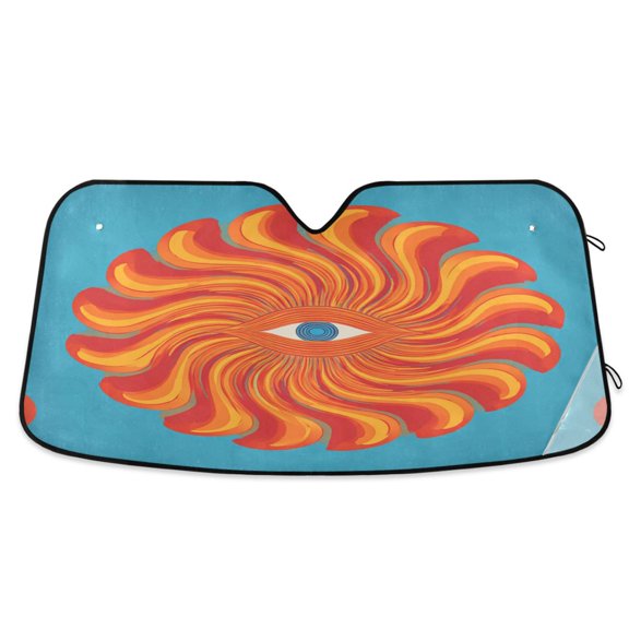 IAUYY 53*23.5inch Front Windshield Sunshade (PET+PE),Reflect UV and Heat Sun Visor Automotive Accessories Interior Sun Protection sun shield for car An Eye