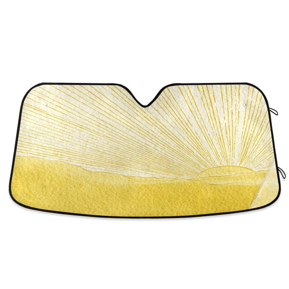 Iauyy Foldable Windshield Sun Shade for Cars, Interior Sun Protection for car UV Protection for Sedan/SUV/Truck, (S/M/L) Sky with A Yellowish Hue