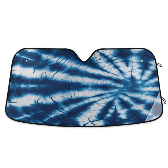 IAUYY 53*23.5inch Front Windshield Sunshade (PET+PE),Reflect UV and Heat Sun Visor Automotive Accessories Interior Sun Protection sun shield for car Tie-dye Details