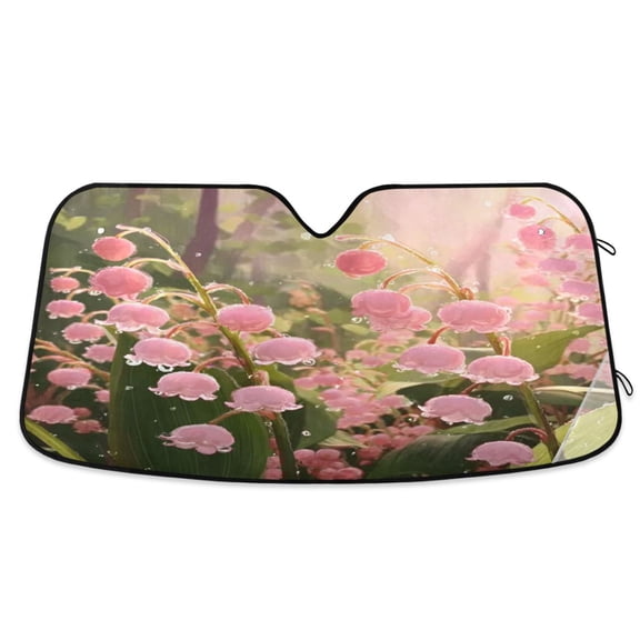 Iauyy Foldable Windshield Sun Shade for Cars, Interior Sun Protection for car UV Protection for Sedan/SUV/Truck, (S/M/L) Bell-shaped Flowers