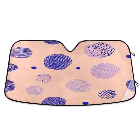 Iauyy Foldable Windshield Sun Shade for Cars, Interior Sun Protection for car UV Protection for Sedan/SUV/Truck, (S/M/L) Blue-purple Dots