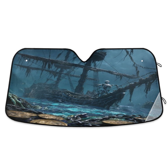 Iauyy Foldable Windshield Sun Shade for Cars, Interior Sun Protection for car UV Protection for Sedan/SUV/Truck, (S/M/L) The Deep Blue Ocean