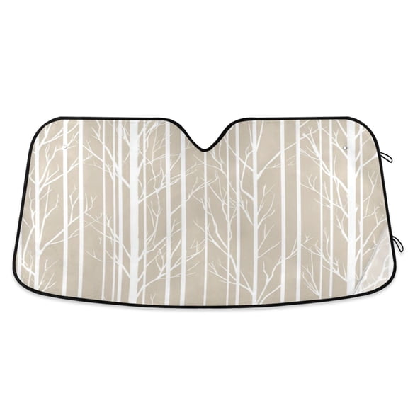 Iauyy Foldable Windshield Sun Shade for Cars, Interior Sun Protection for car UV Protection for Sedan/SUV/Truck, (S/M/L) Minimalist Beige
