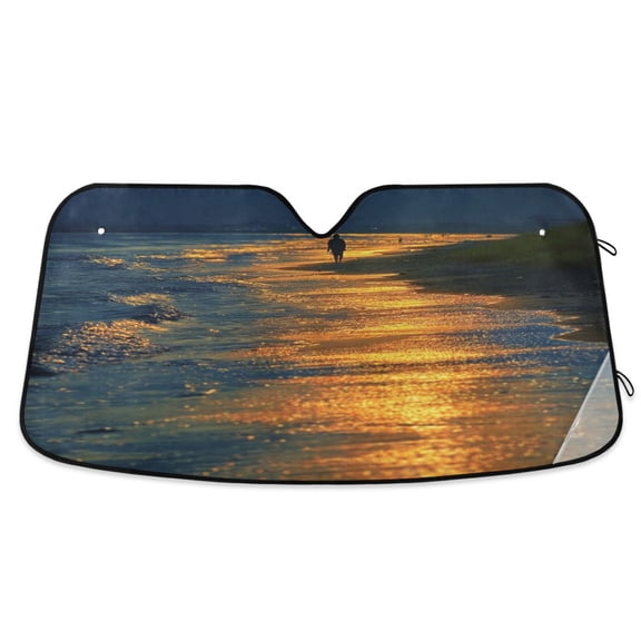 Iauyy Foldable Windshield Sun Shade for Cars, Interior Sun Protection for car UV Protection for Sedan/SUV/Truck, (S/M/L) Walking Alone