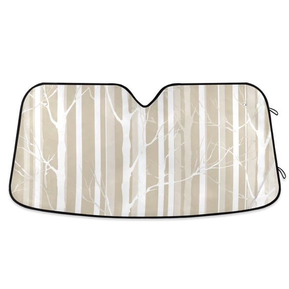 IAUYY 55*27.6inch Front Windshield Sunshade (PET+PE),Reflect UV and Heat Sun Visor Automotive Accessories Interior Sun Protection sun shield for car White Vertical Stripes