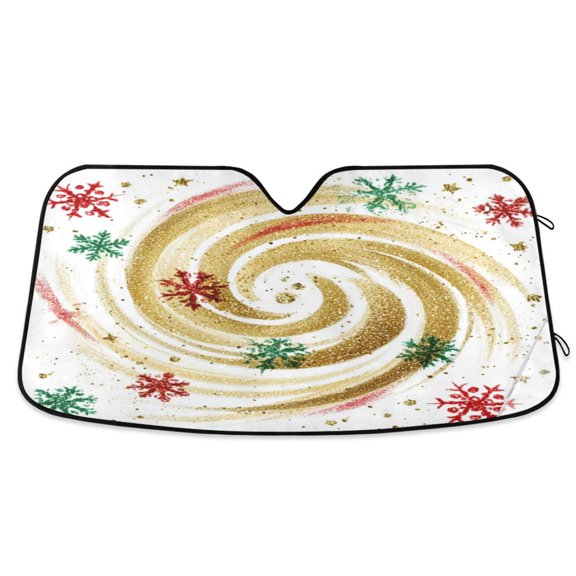 IAUYY 57*31.5inch Front Windshield Sunshade (PET+PE),Reflect UV and Heat Sun Visor Automotive Accessories Interior Sun Protection sun shield for car A Shining Snowflakes