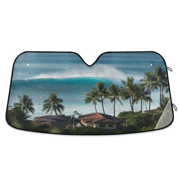 IAUYY 57*31.5inch Front Windshield Sunshade (PET+PE),Reflect UV and Heat Sun Visor Automotive Accessories Interior Sun Protection sun shield for car Surfer
