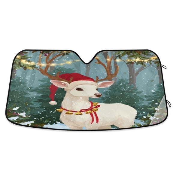 IAUYY 57*31.5inch Front Windshield Sunshade (PET+PE),Reflect UV and Heat Sun Visor Automotive Accessories Interior Sun Protection sun shield for car White Hair