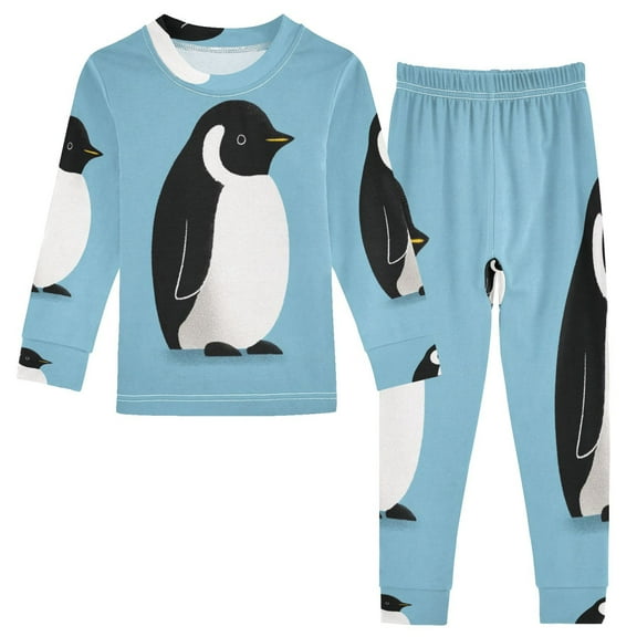 IAUYY Kid Long Sleeve Cotton Pajama Sets - 2 Piece Pajama Set ,Sizes 18M-8Y Cute Penguin