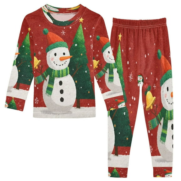 IAUYY Kid Long Sleeve Cotton Pajama Sets - 2 Piece Pajama Set ,Sizes 18M-8Y Overflowing with Joy