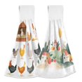 thumbnail image 1 of IAUYY Kitchen Hanging Towels Set of 2 100% Polyester Absorbent, Super Soft Hand Towels with Hanging Loops for Bathroom Kitchen in The Chicken Coop Houses and Fruits, 1 of 7