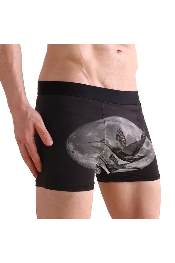 Large Men's Underwear Boxer Briefs 88% polyester+12% Spandex,Cool & Breathable 3-Piece Gift Box Set Men Briefs,Tribal Patterns Two Skull Two Mallards