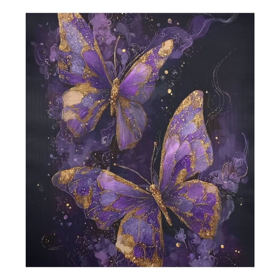 IAUYY Magnetic Decorative -23x26 Inch,Removable DIY Art for Dishwasher Refrigerator and Other Metal Surfaces,Brightly Colored Purple Butterfly