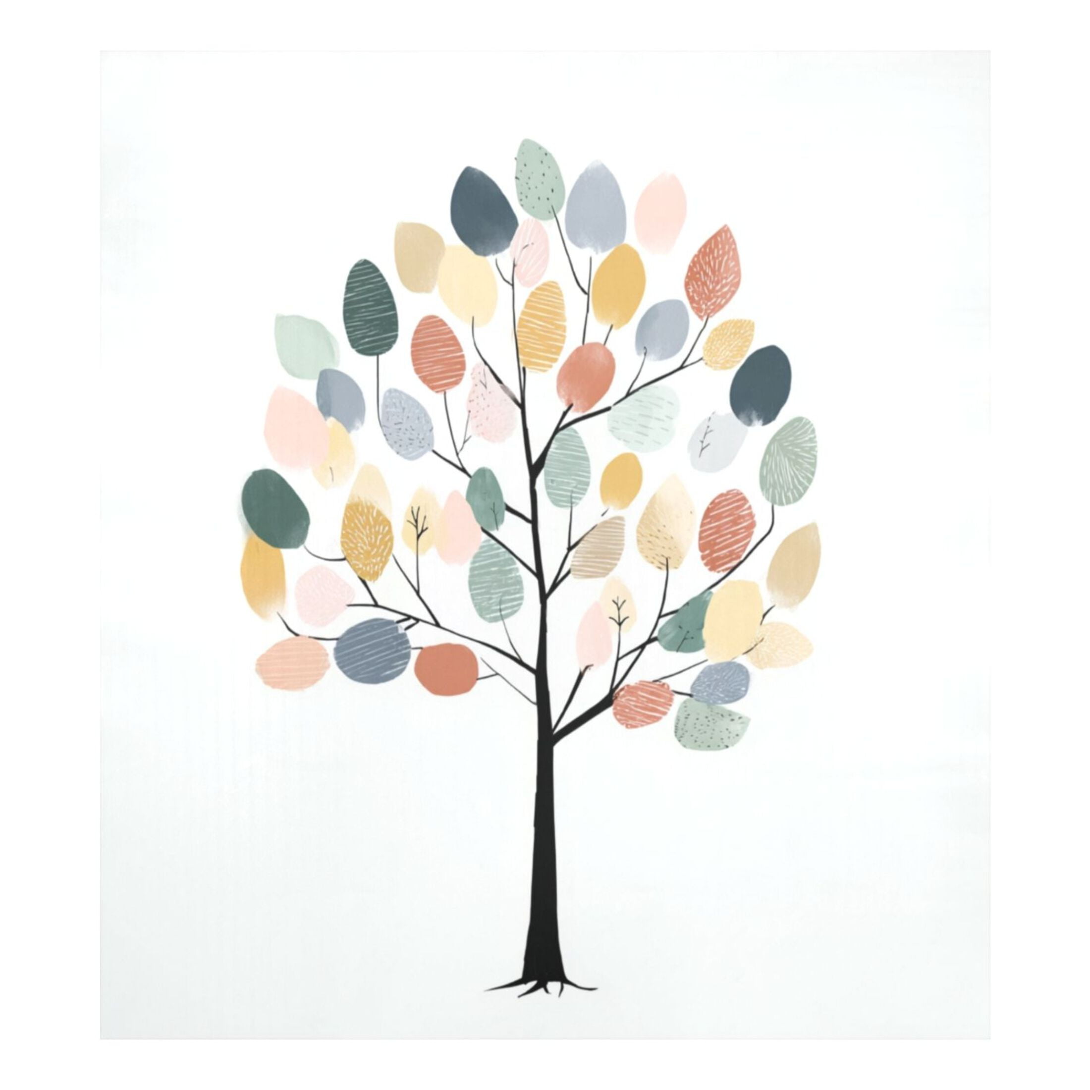 IAUYY Magnetic decorative sticker - 23x26 Inch PVC Refrigerator Decorative Cover, Removable DIY Art for Kitchen Appliances Featuring Pastel-colored Leaves