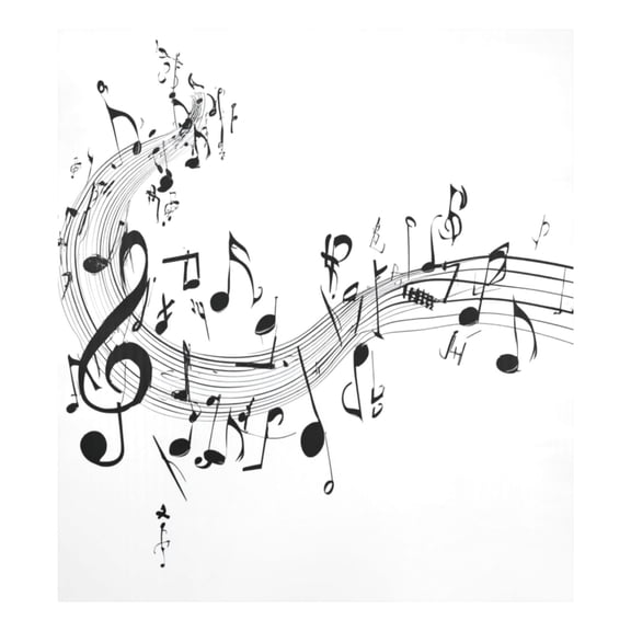 IAUYY Magnetic decorative sticker - 23x26 Inch PVC Refrigerator Decorative Cover, Removable DIY Art for Kitchen Appliances Floating Musical Notation Elements