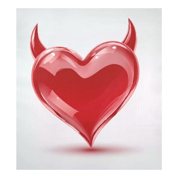IAUYY Magnetic decorative sticker - 23x26 Inch PVC Refrigerator Decorative Cover, Removable DIY Art for Kitchen Appliances Heart-shaped with Devil Horns