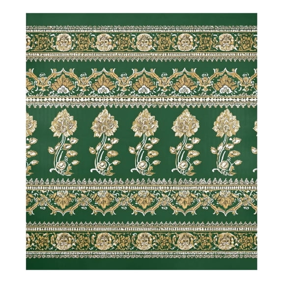 IAUYY Magnetic decorative sticker - 23x26 Inch PVC Refrigerator Decorative Cover, Removable DIY Art for Kitchen Appliances Indian Green and Gold Pattern