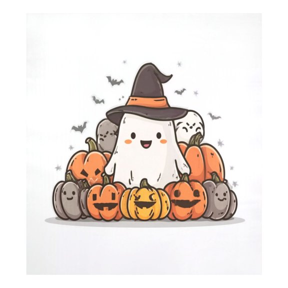 IAUYY Magnetic decorative sticker - 23x26 Inch PVC Refrigerator Decorative Cover, Removable DIY Art for Kitchen Appliances Pumpkin-surrounded Clip Art