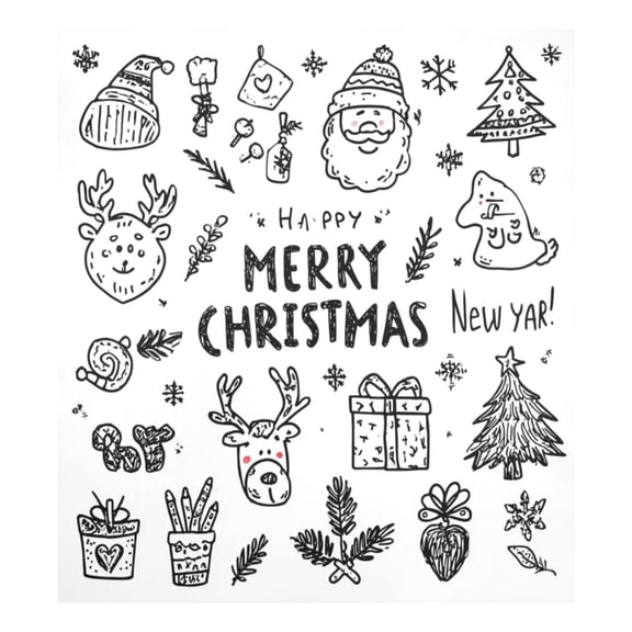 IAUYY Magnetic decorative sticker - 23x26 Inch PVC Refrigerator Decorative Cover, Removable DIY Art for Kitchen Appliances Santa Claus and Reindeer Pattern