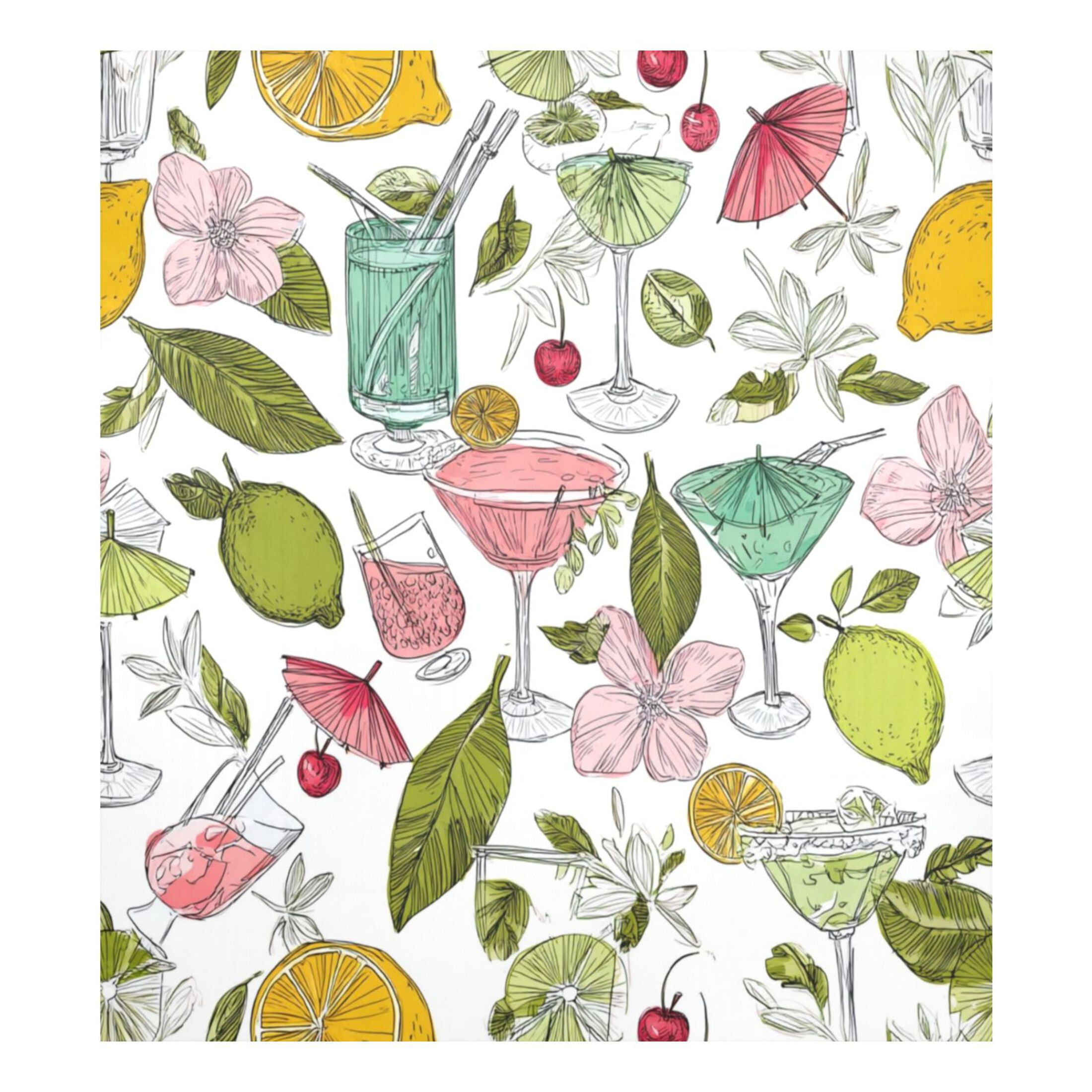 IAUYY Magnetic decorative sticker - 23x26 Inch PVC Refrigerator Decorative Cover, Removable DIY Art for Kitchen Appliances Cocktail