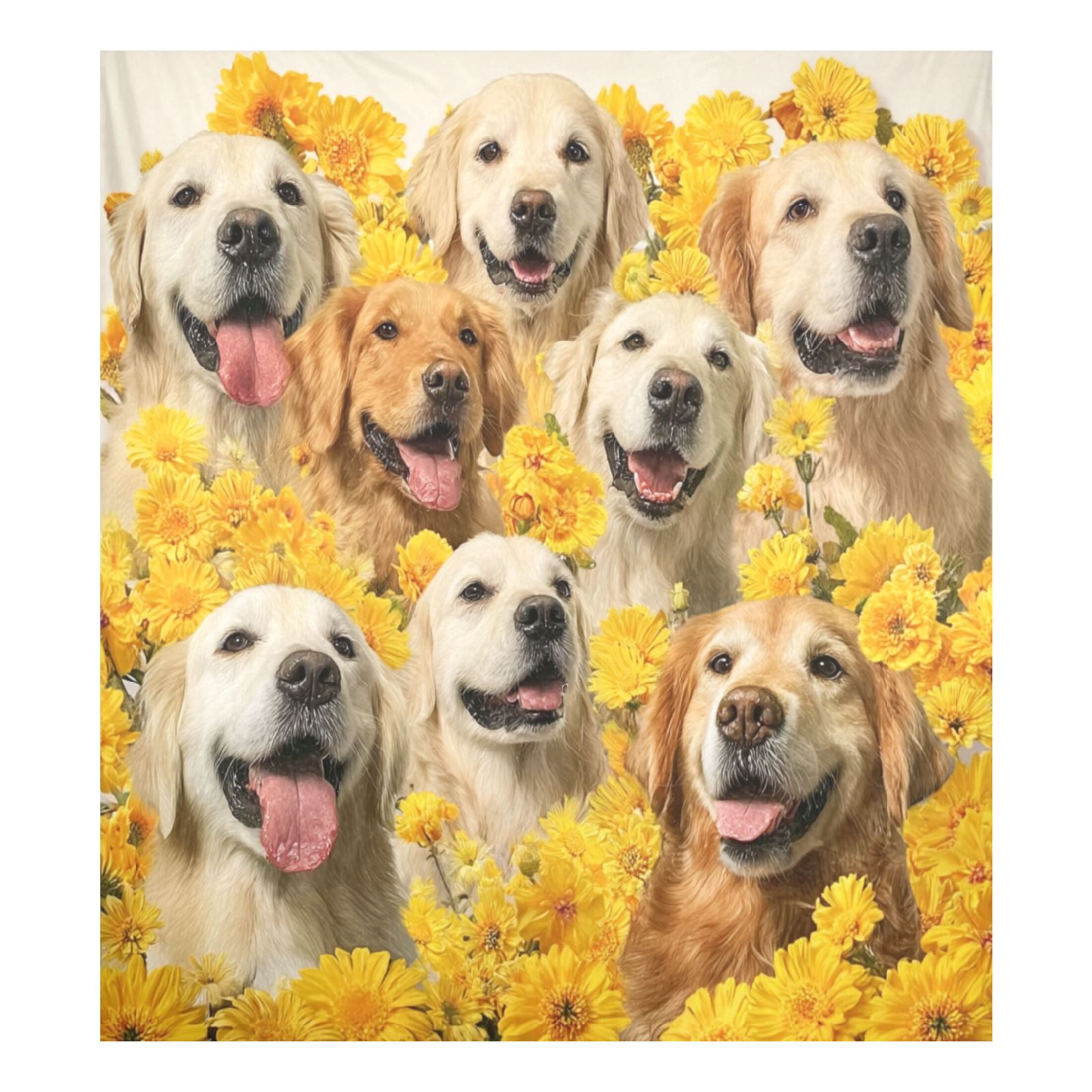 IAUYY Magnetic decorative sticker - 23x26 Inch PVC Refrigerator Decorative Cover, Removable DIY Art for Kitchen Appliances Daisies and Dogs