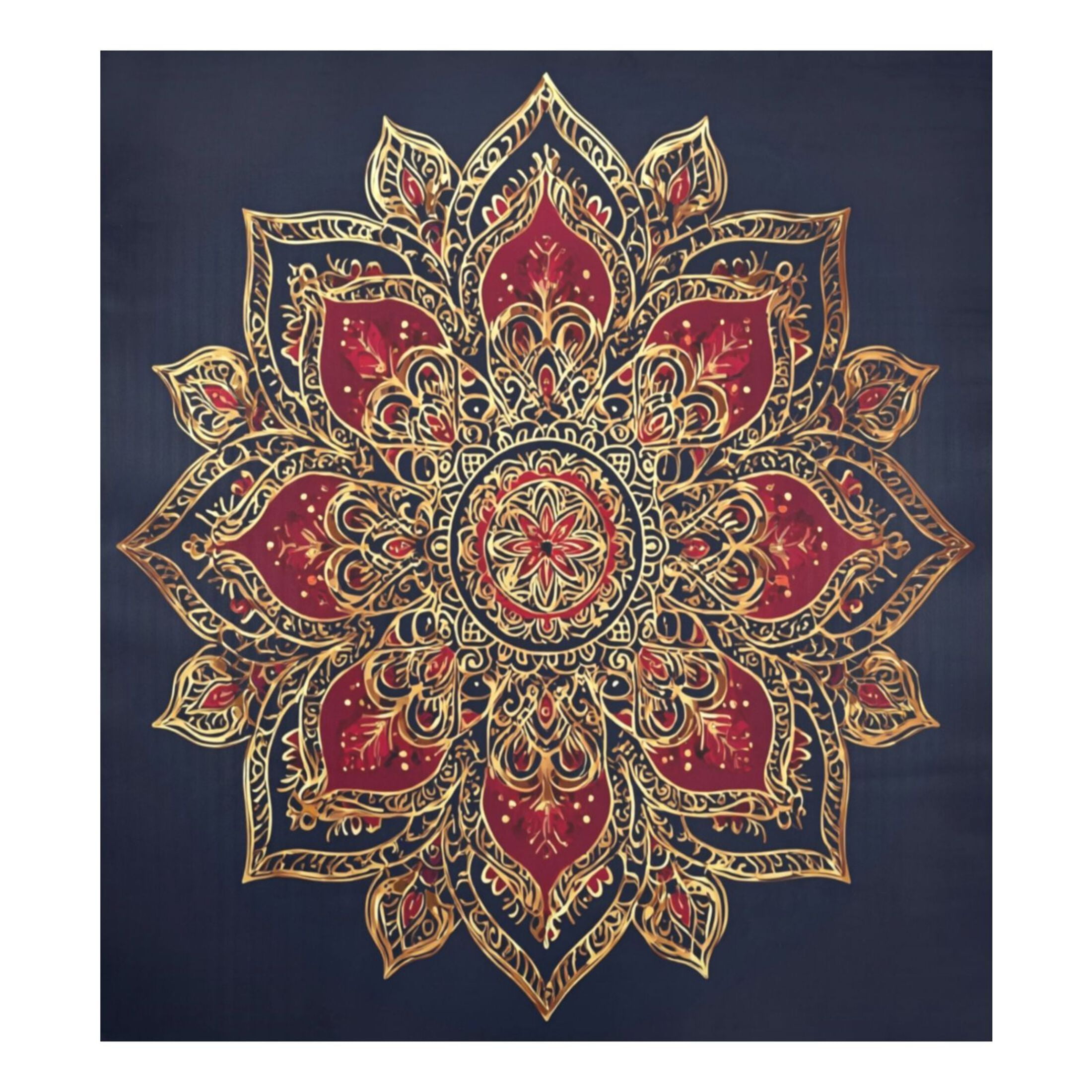 IAUYY Magnetic decorative sticker - 23x26 Inch PVC Refrigerator Decorative Cover, Removable DIY Art for Kitchen Appliances Deep Blue Mandala