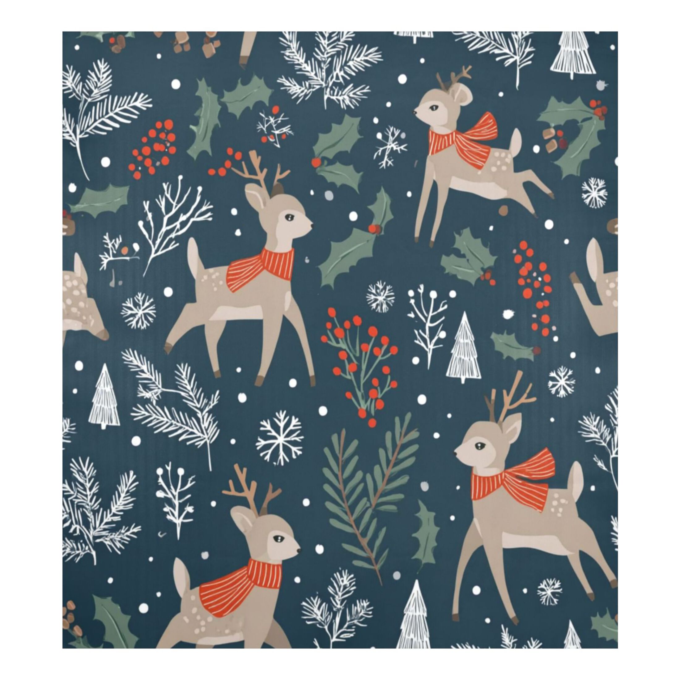 IAUYY Magnetic decorative sticker - 23x26 Inch PVC Refrigerator Decorative Cover, Removable DIY Art for Kitchen Appliances Deer and Winter Forest