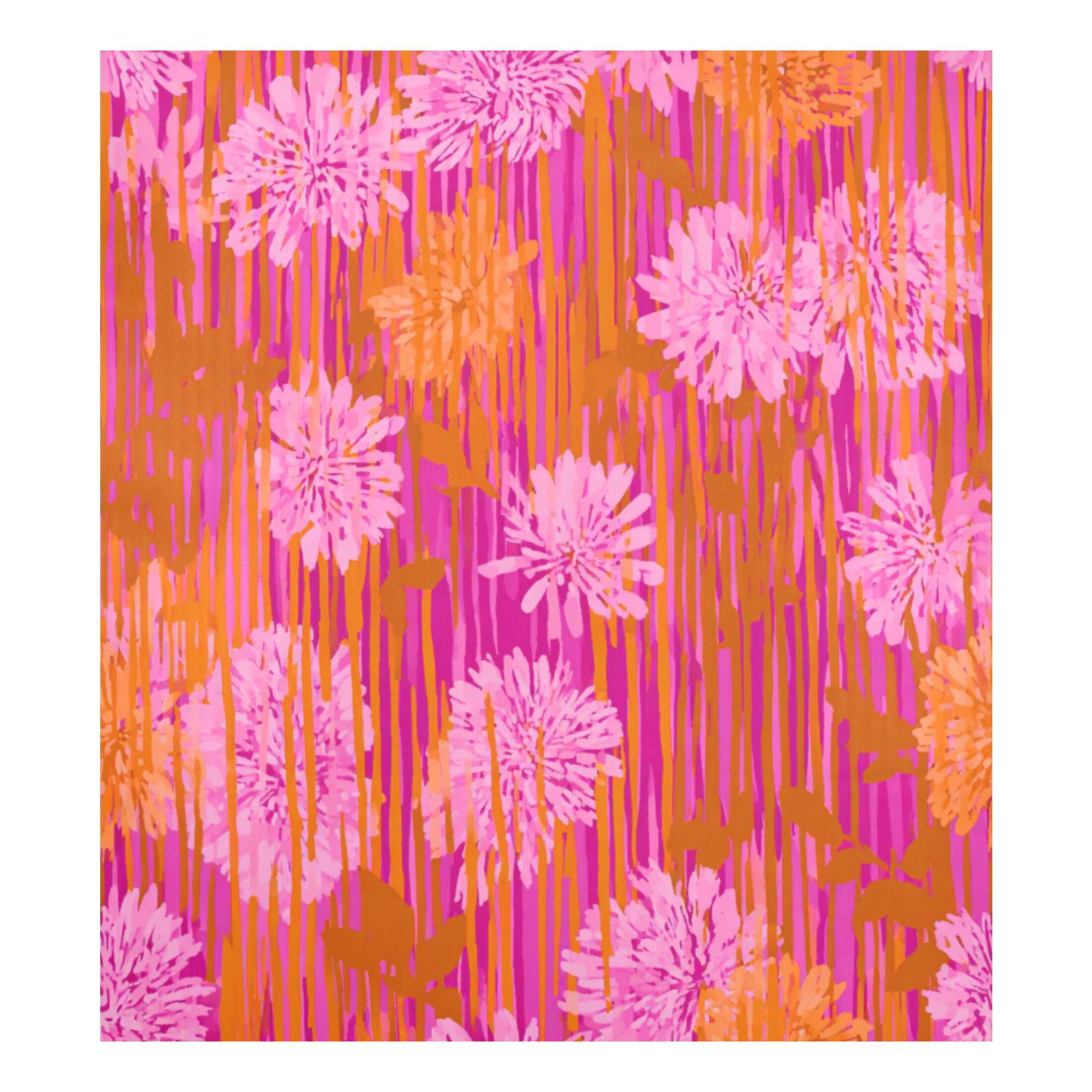 IAUYY Magnetic decorative sticker - 23x26 Inch PVC Refrigerator Decorative Cover, Removable DIY Art for Kitchen Appliances Orange Flowers