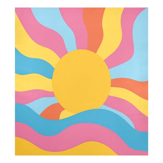 IAUYY Magnetic decorative sticker - 23x26 Inch PVC Refrigerator Decorative Cover, Removable DIY Art for Kitchen Appliances The Wave Lines Depict