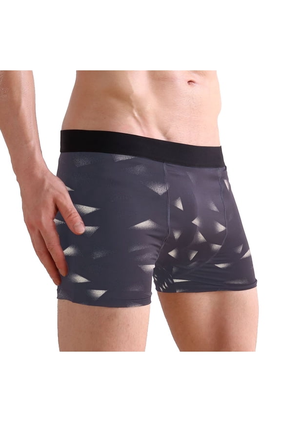 Medium Men's Underwear Boxer Briefs 88% polyester+12% Spandex,Cool & Breathable 3-Piece Gift Box Set Men Briefs,Illustrated Balloon Ink Painting Indigo Blue Background