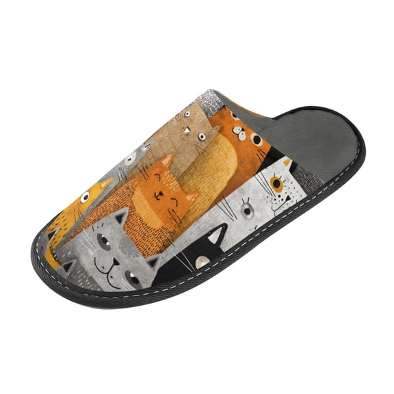 IAUYY Memory Foam House Slippers Suitable for Both Men and Women. Comfortable, Anti-Slip Plush Flat-Bottomed Slippers The Best Holiday Gift Cartoon Cat