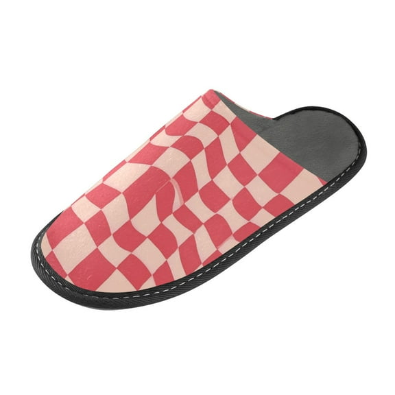 IAUYY Memory Foam House Slippers Suitable for Both Men and Women. Comfortable, Anti-Slip Plush Flat-Bottomed Slippers The Best Holiday Gift Checkered Pattern