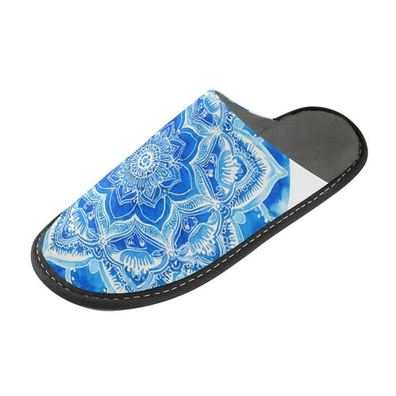 IAUYY Memory Foam House Slippers Suitable for Both Men and Women. Comfortable, Anti-Slip Plush Flat-Bottomed Slippers The Best Holiday Gift Indian Patterns