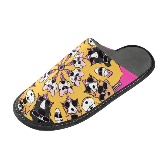 IAUYY Memory Foam House Slippers Suitable for Both Men and Women. Comfortable, Anti-Slip Plush Flat-Bottomed Slippers The Best Holiday Gift Mantra Pattern