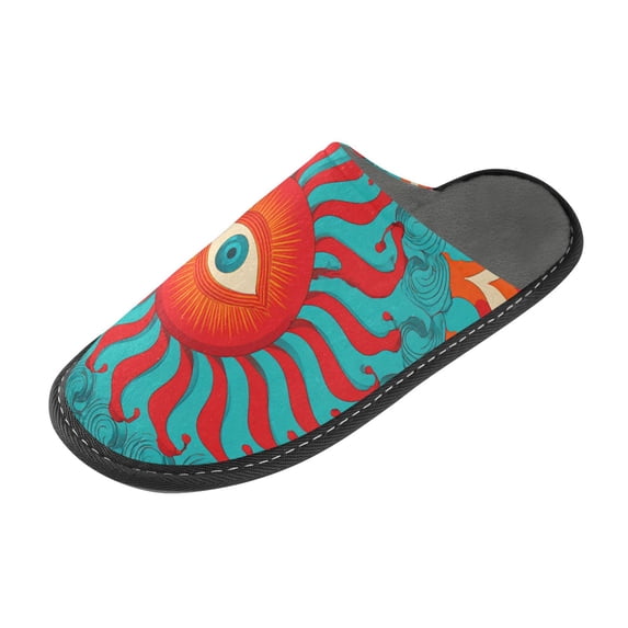 IAUYY Memory Foam House Slippers Suitable for Both Men and Women. Comfortable, Anti-Slip Plush Flat-Bottomed Slippers The Best Holiday Gift Red-orange
