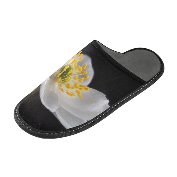 IAUYY Memory Foam House Slippers Suitable for Both Men and Women. Comfortable, Anti-Slip Plush Flat-Bottomed Slippers The Best Holiday Gift White Hyacinth