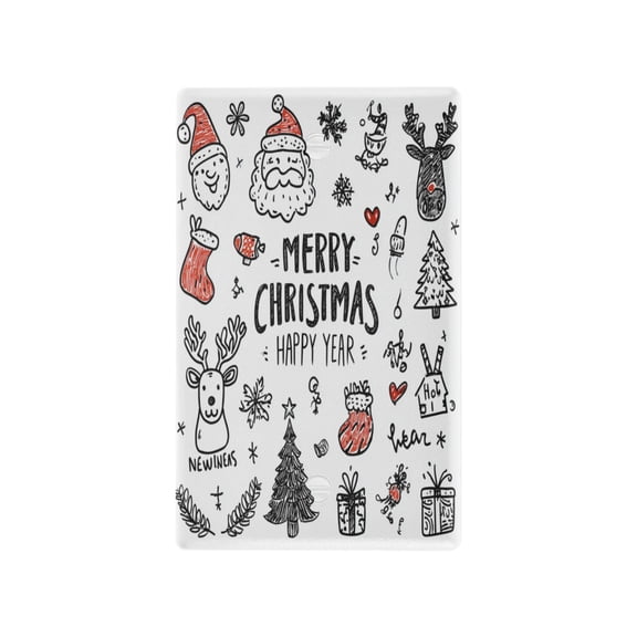 IAUYY Retardant PC Material Duplex Outlets Switch Plate Covers Easy DIY Installation with Screws Light Switch Cover Plate New Year's Greeting Icon