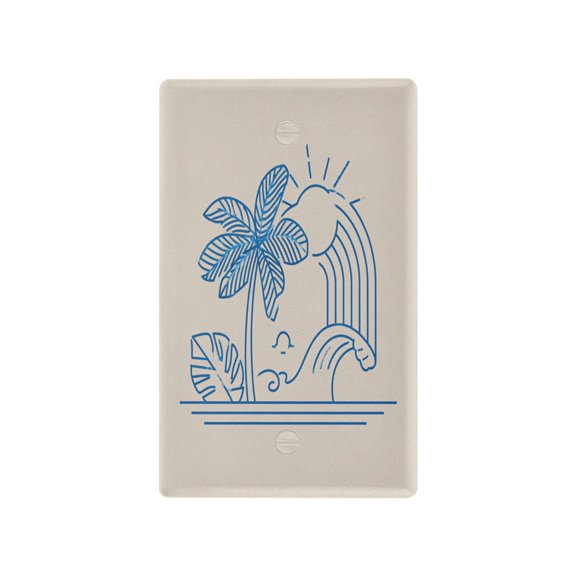 IAUYY Retardant PC Material Toggle Switch Switch Plate Covers Easy DIY Installation with Screws Light Switch Cover Plate Palm Trees and Rainbows