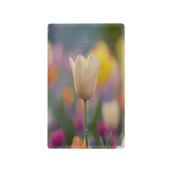 IAUYY Retardant PC Material Unused Outlet Cover Switch Plate Covers Easy DIY Installation with Screws Light Switch Cover Plate A Solitary Pale Yellow Flower