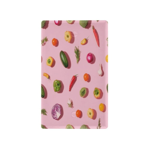 IAUYY Retardant PC Material Unused Outlet Cover Switch Plate Covers Easy DIY Installation with Screws Light Switch Cover Plate Vegetable Flatlaying Pattern