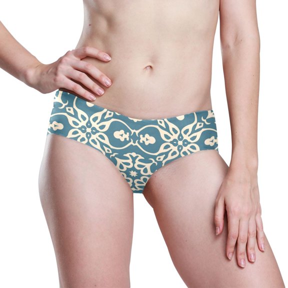 Iauyy Womens Underwear Hipster Flex Panties Dig-Free Fit Breathable Underwear for Women , Soft Arabesque Scrollwork