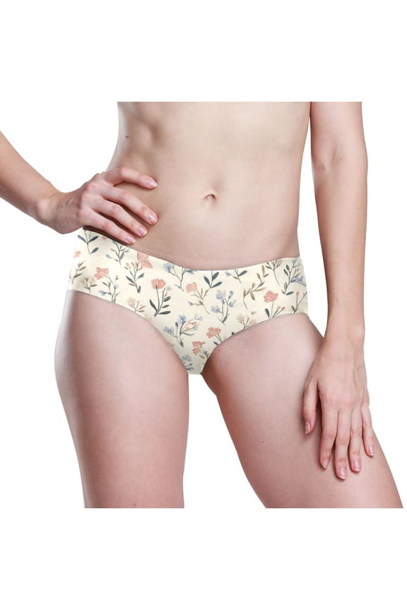 Seamless Women Underwear Thongs ,Large No Show Ladies Thong-No Line Workout Breathable Comfortable Panties Soft Soft-colored Flowers